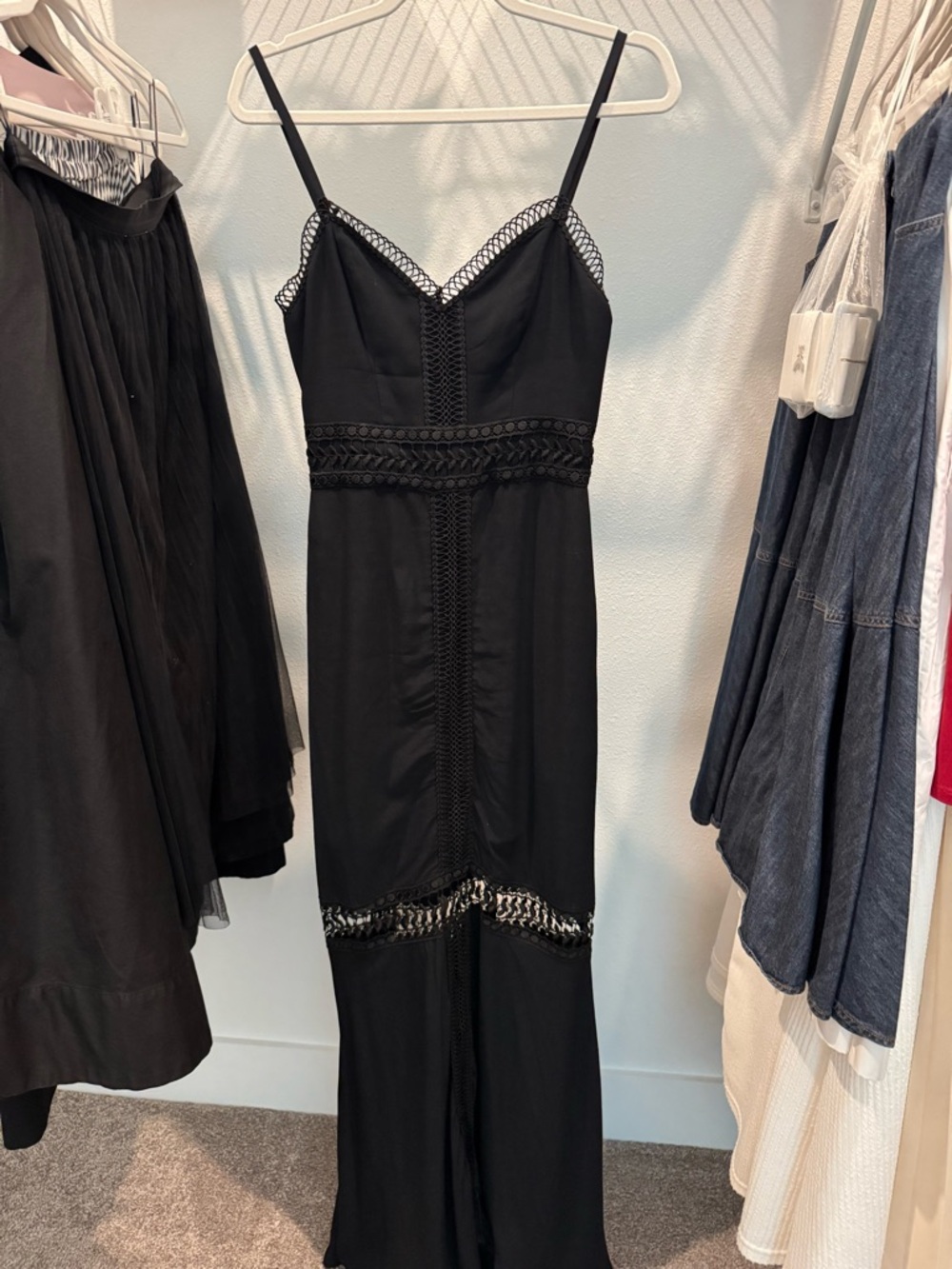 bebe black maxi dress